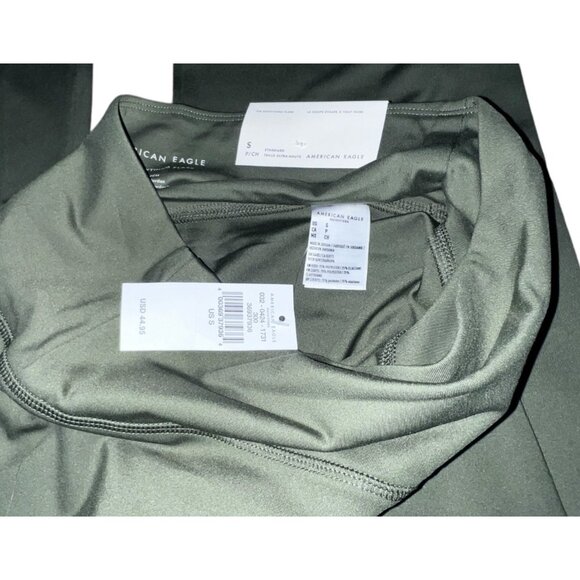 Aerie The Everything Super Leggings Size M Womens Olive Green Mid Rise - Picture 5 of 14